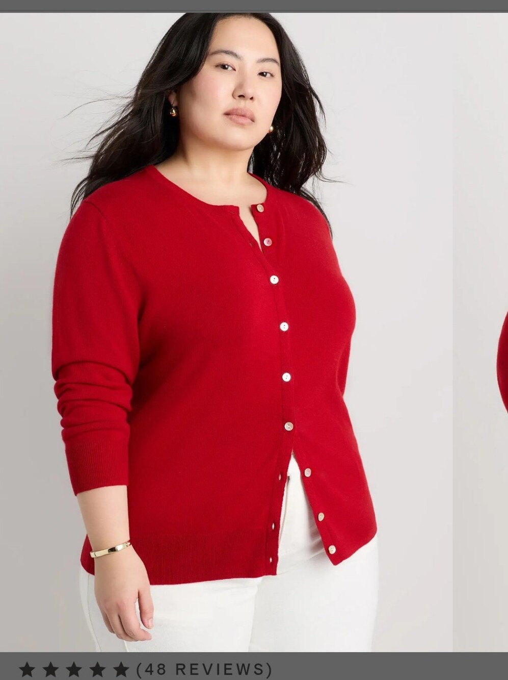 Quince Women's Red Button-Up Mongolian Cashmere Cardigan NWT 3X